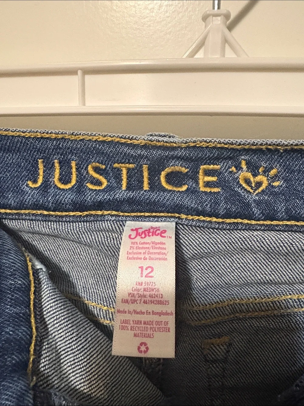 Distressed Dark Blue Girls Ripped Jeans